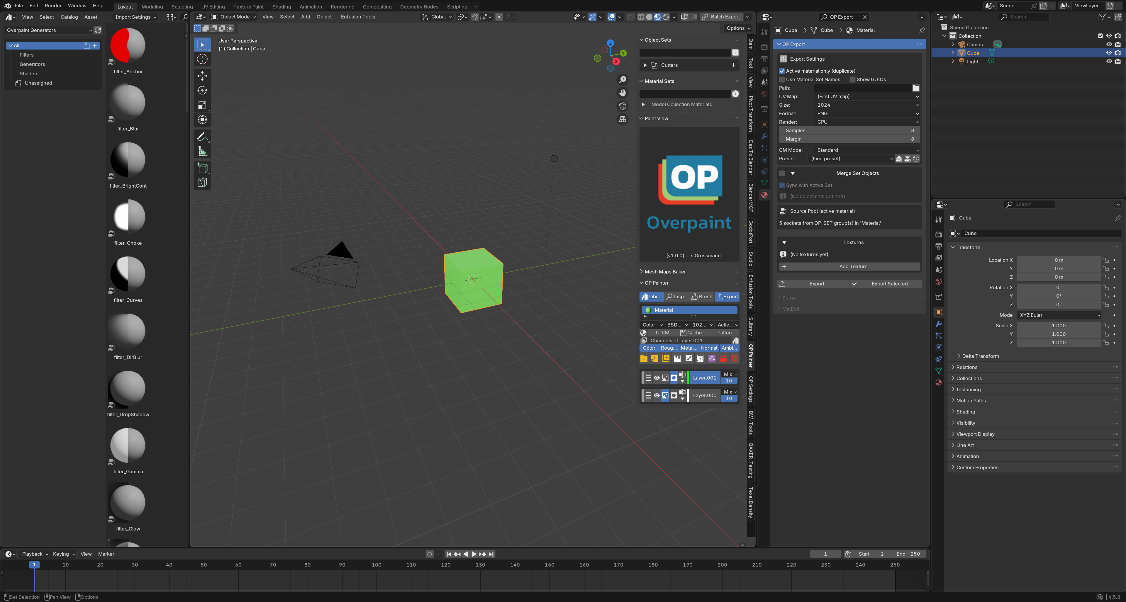 Overpaint Library split beside the 3D View
